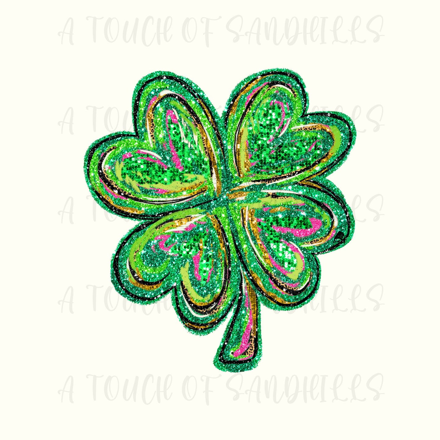 Faux Glitter Shamrock