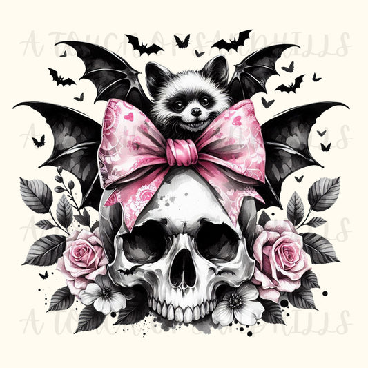 Cute Bat & Skull