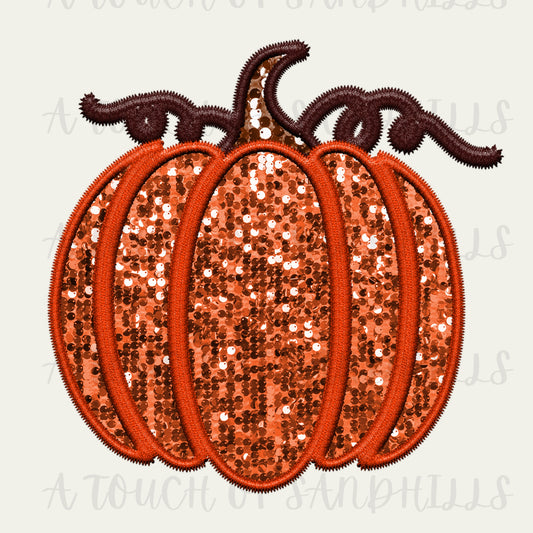 Faux Sequin Pumpkin