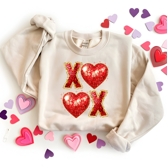 XOXO Disco Heart Valentines Day Shirt